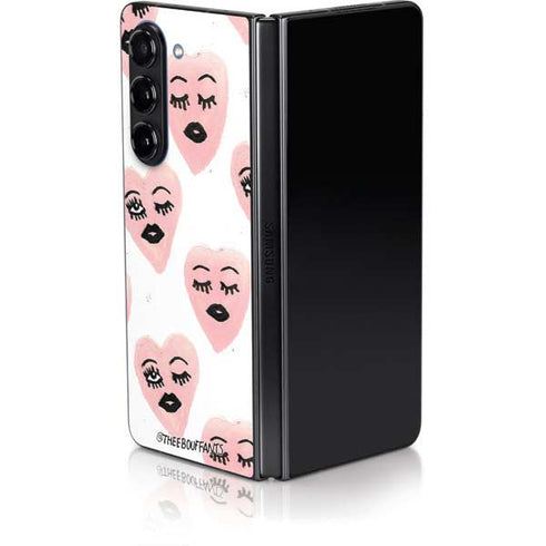 Bouffants and Broken Hearts Winking Hearts Galaxy Z Fold5 5G Skin